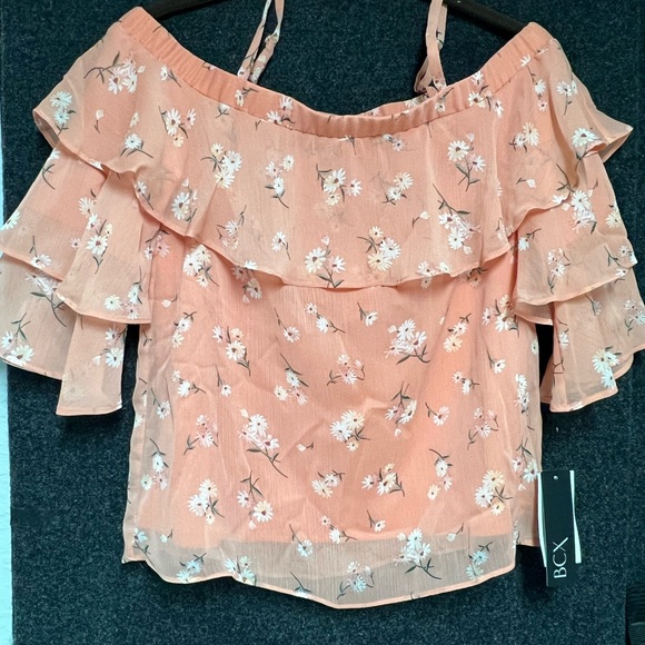 BCX Layered Off The Shoulder Floral Top XS - Picture 2 of 6